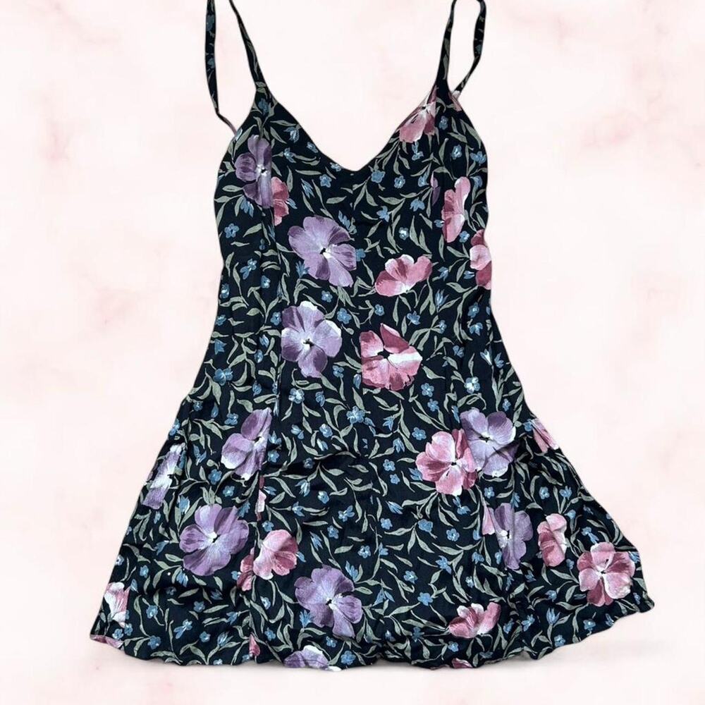 Vintage black romper with pink